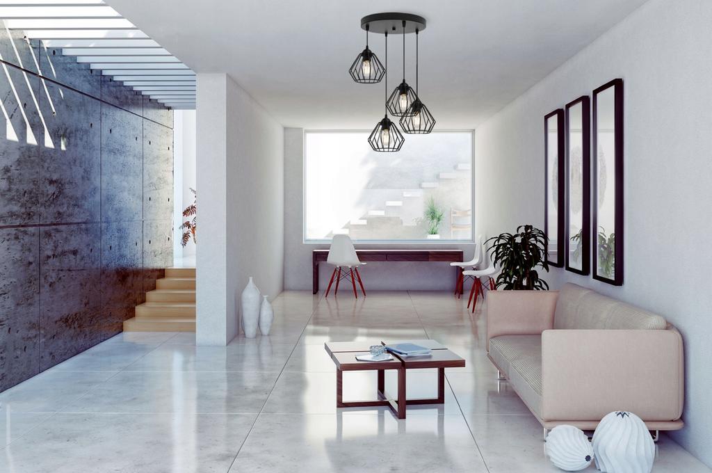 BLACK WIRE HANGING LAMP LOFT LED CHANDELIER