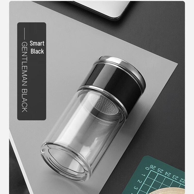 TLAKEHO Portable Double-Layer Glass Tea Infuser Cup