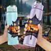 1PC Burning Autumn Maple Leaf 750ml Color Plastic Sports Water Bottle Leakproof Flip Straw Lid Suitable for Sports Office Home Use