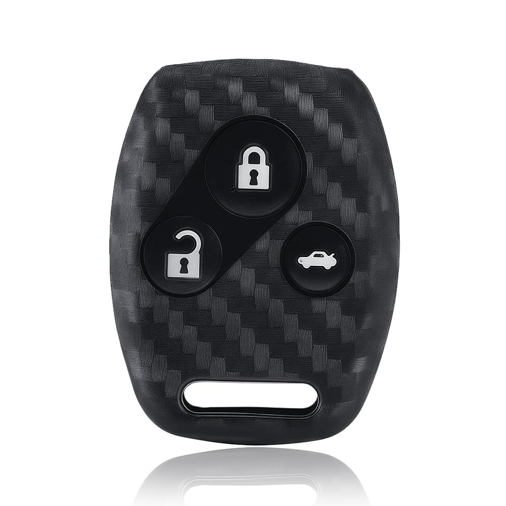 

3 Buttons Silicone Car Remote Key Fob Case For Honda Civic 4D Jazz Gr8 Cr-V Srv Frv Fit Csx Chord 7 Accord Emblem Extra Screw