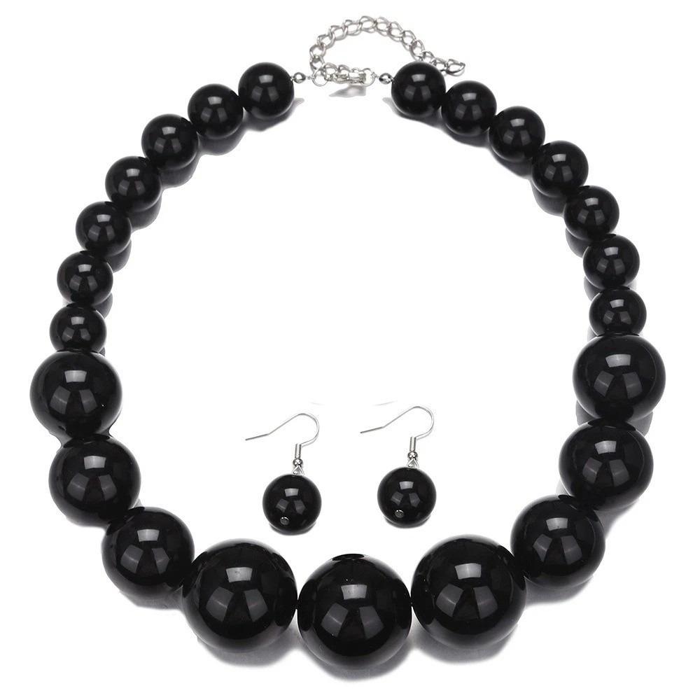 3 pcs/set Exaggerated Jewelry Set Gradient Size Drop Earrings Necklace Earrings Set  Women