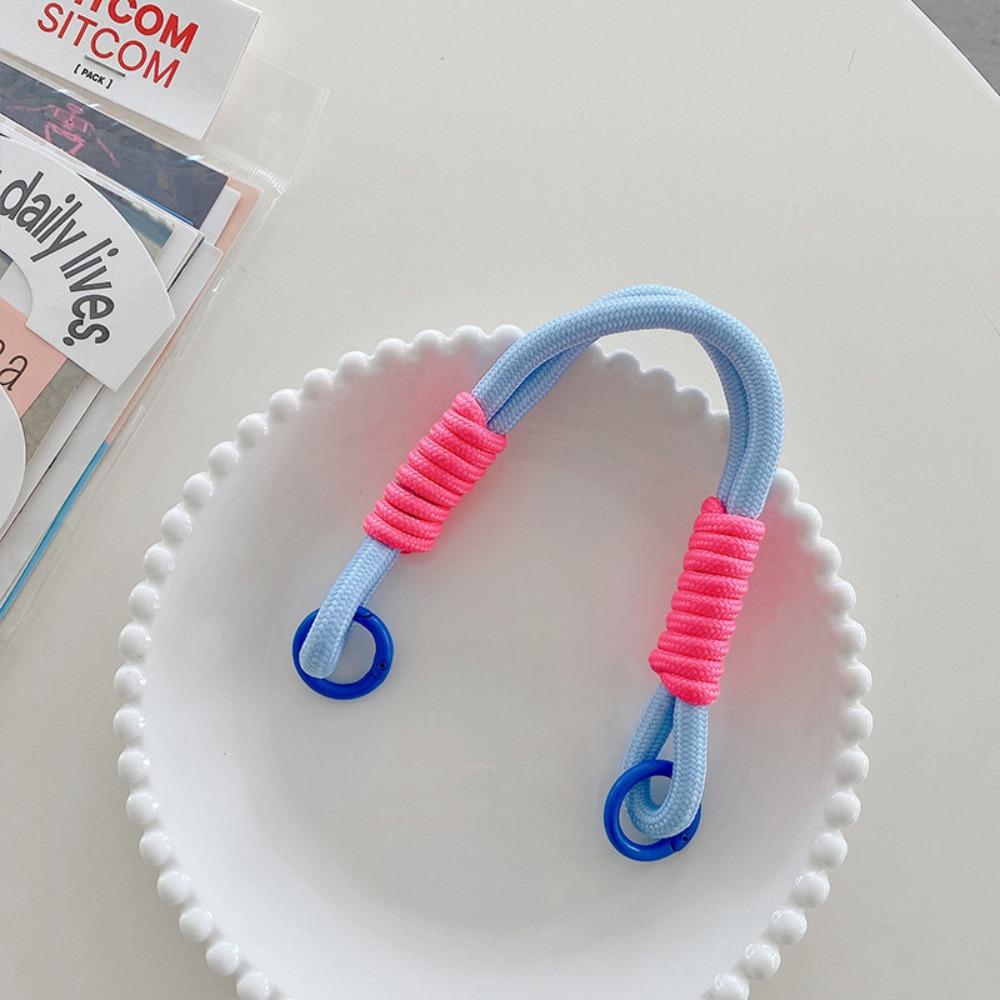 Rainbow Lanyard Strap Portable Rope Keychain Exquisite Hanging Chain Ring  Woman