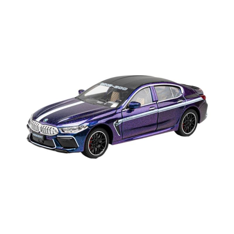 1:24 BMW M8 High Simulation Alloy Car Model Sound and Light Pull Back Die Cast Children's Toy Collectibles Birthday gift