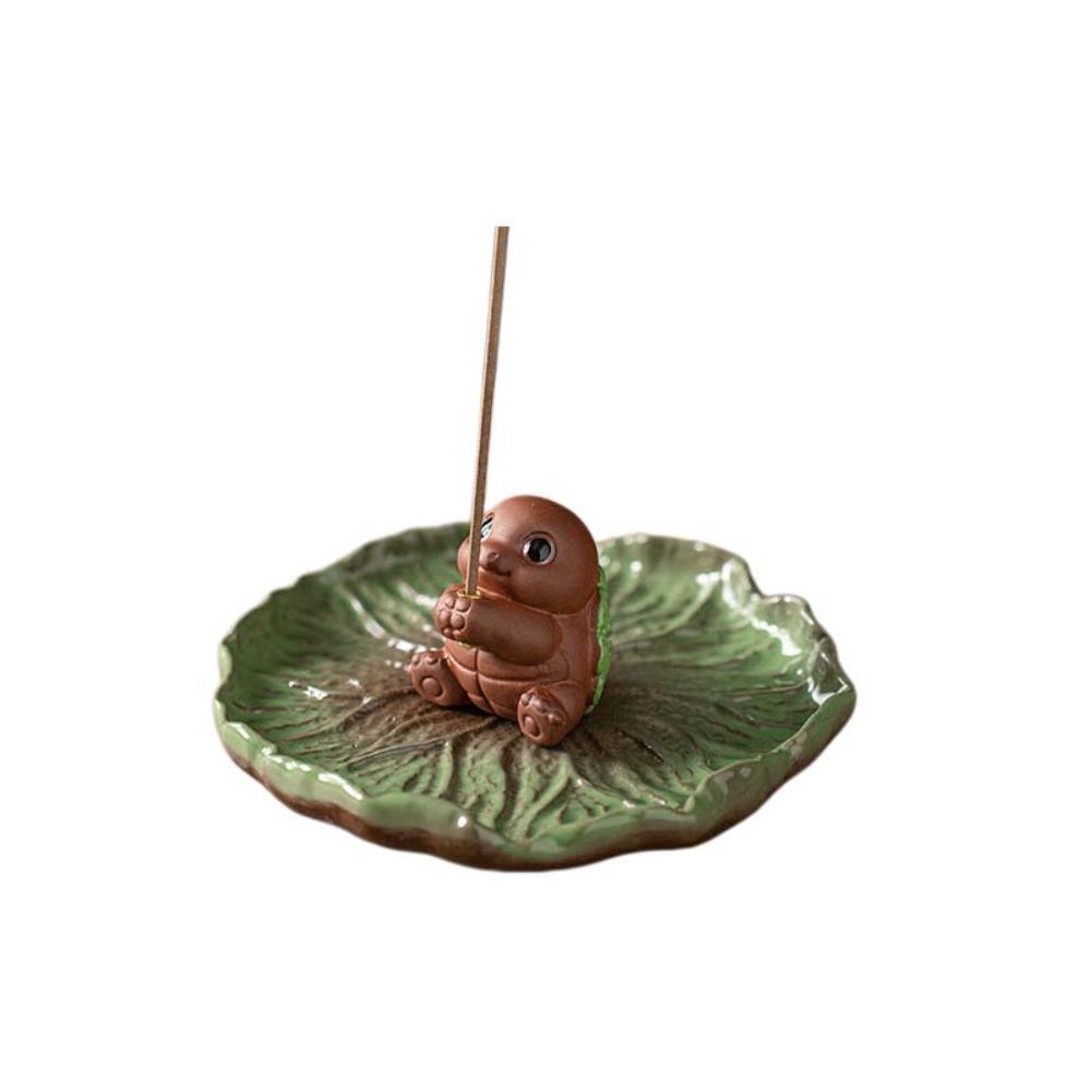 Frog Turtle Crab Animal Lotus Incense Burner Ceramics Sleep Aid Lotus Tabletop Incense Base Zen Chinese Style Desk Decor