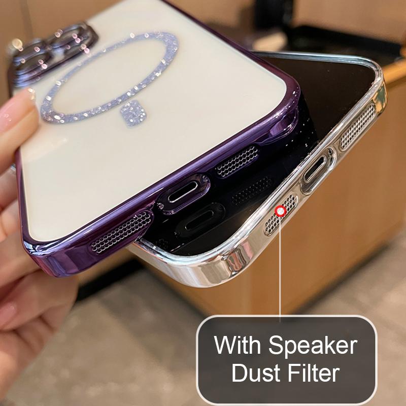 For Magsafe Wireless Charging Luxury Pc Hard Case For Iphone 12 13 14 Pro Max Plus With Lens Protection Magnetic Clear Cover