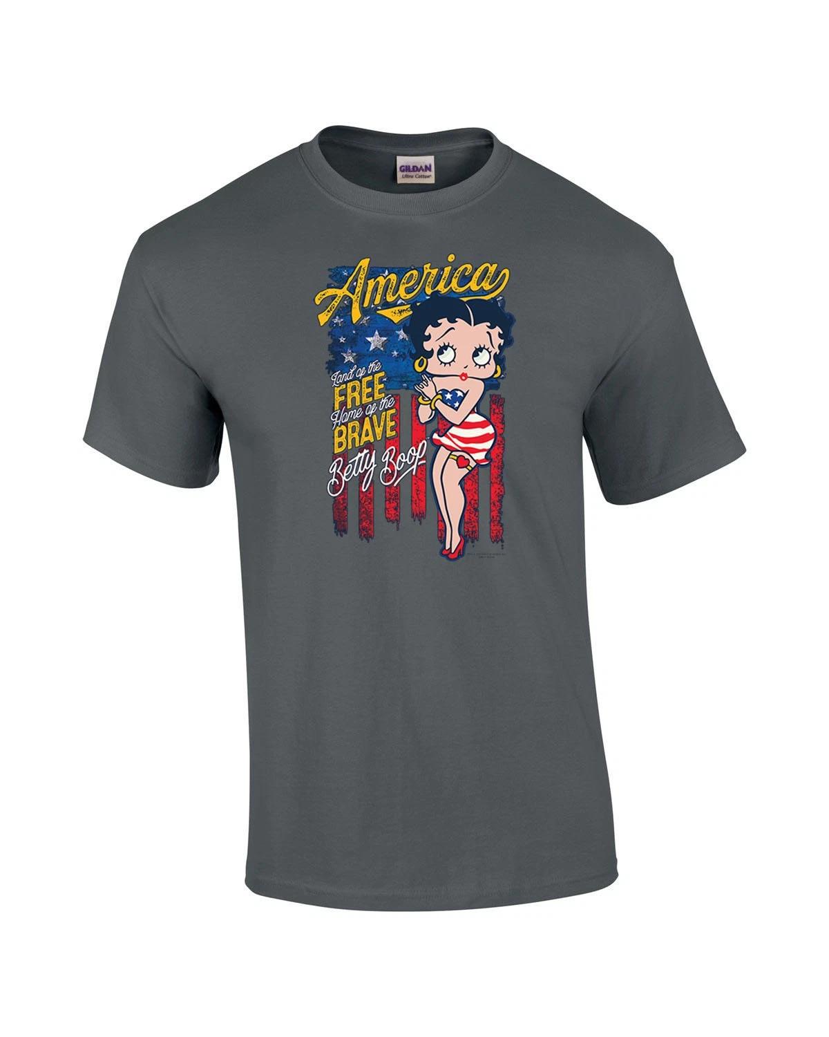 Betty Boop America Land of the Free Home of the Brave Distressed Unisex Short L