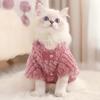 Plush Velvet Thickened Cotton Jacket for Cats - Autumn/Winter Style, Silver Gradient, Warm Pet Clothing for German & English Shorthair Kittens