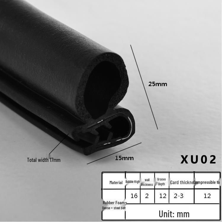 High-Temperature Resistant U-Shaped Rubber Sealing Strip for Dustproofing Electrical Cabinets and Car Doors