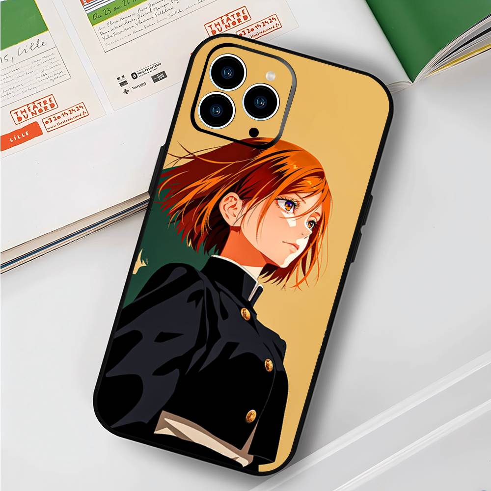 Kugisaki Nobara Anime Jujutsu Kaisen Phone Case For IPhone 17 Air 16 15 14 13 Pro Max 11 12 Black Silicone Cover