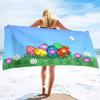 Microfiber Beach Towel,Easter Egg with Bunnies,Quick Dry Beach Towel,Soft Highly Absorbent Large Sandproof Sandless Pool Towels