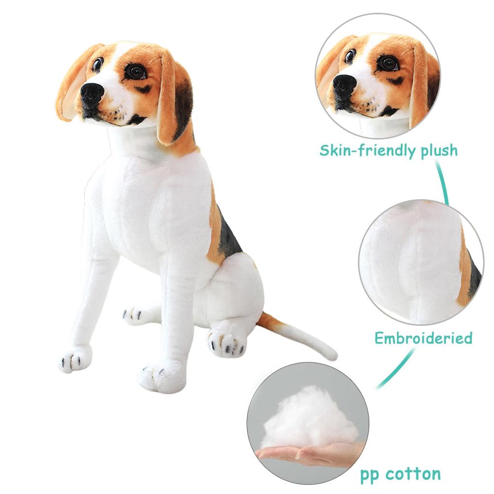 Cute Sitting Dog Plush Soft Stuffed Animal Fluffy Toy Kids Accompany Toy Throw Pillow Decorative