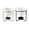 Ceramic Butter Warmer Bowl Chocolate Melting Pot Fondue Pot for Household Kitchen Candy Dessert Snack Cheese - Kitchen Gadget