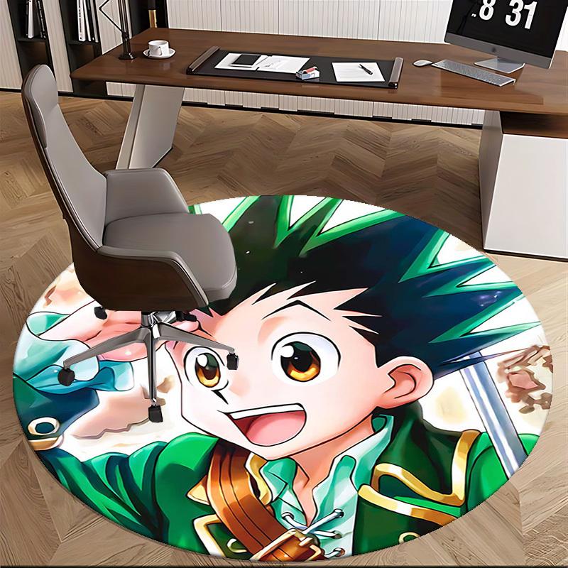 1 st Anime Cartoon Design Rond Tapijt - Bureau Stoelmat, Antislip Vloerkleed voor Huisdecoratie, Woonkamer, Slaapkamer, Speelkamer & Slaapzaal Vloer Decoratie Cadeau Idee.