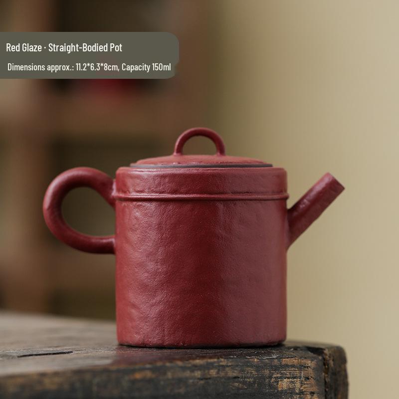 Traditional Chinese Red Glaze Ceramic Gongfu Tea Pot