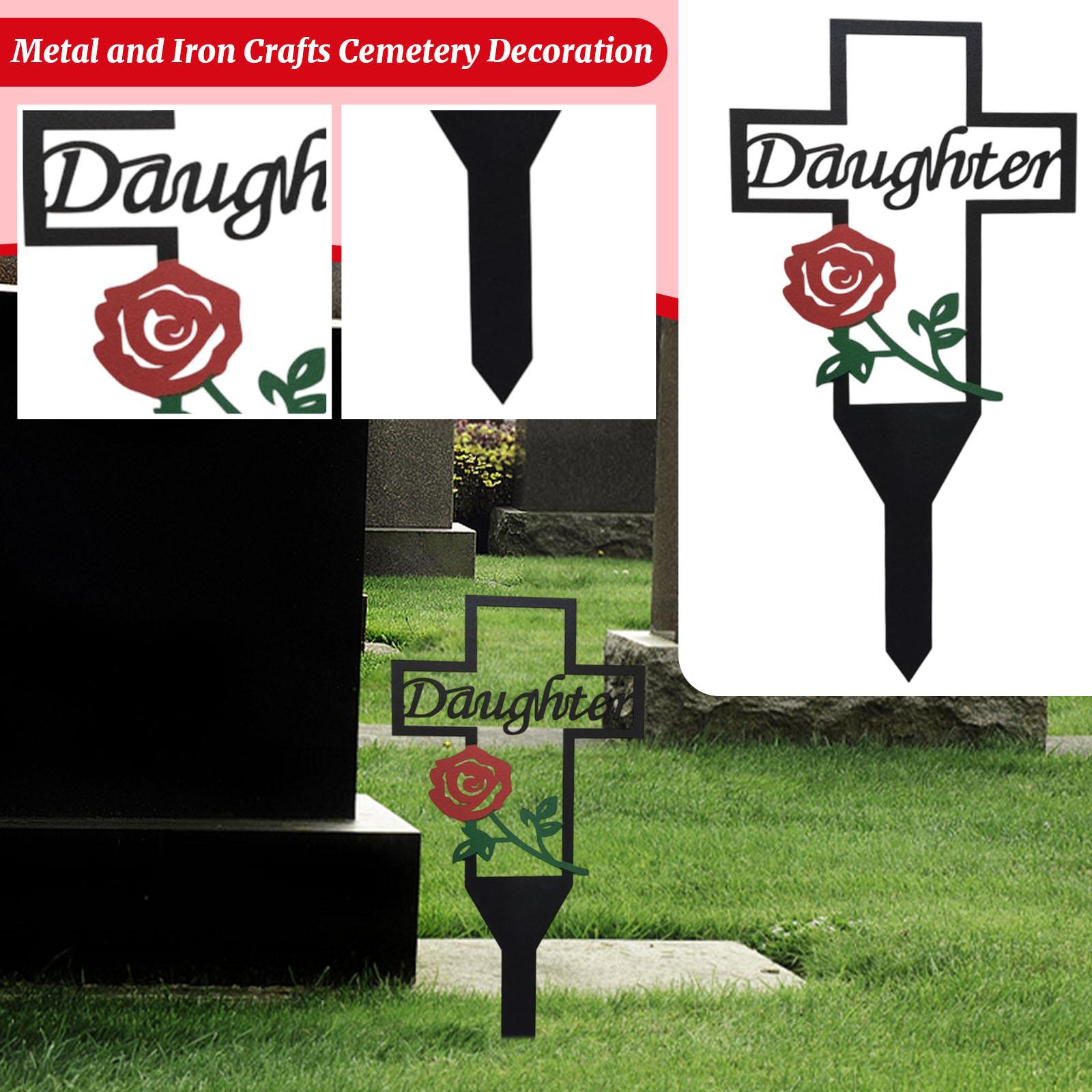 Wrought Cemetery Decoration Outdoor Tomb Memorial Stake Ground Stake One Size