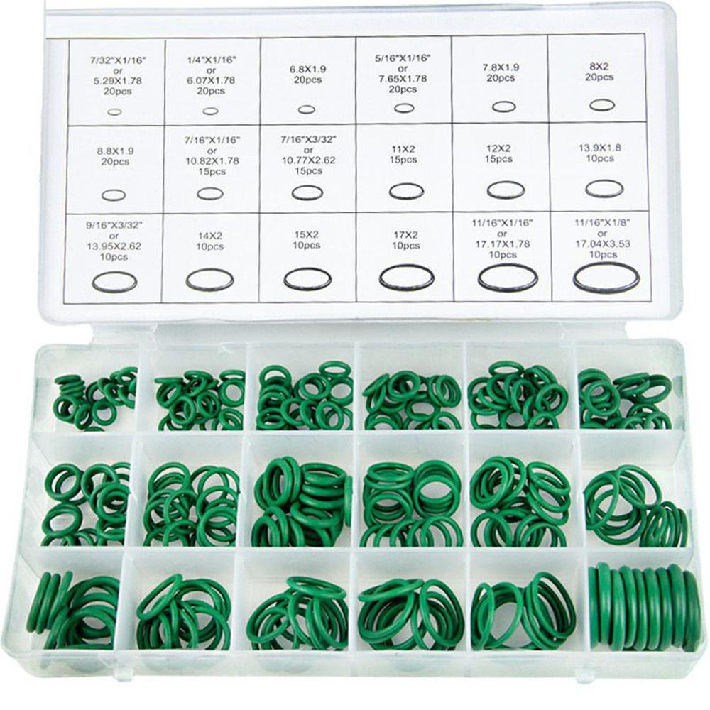 270Pcs 18 Sizes Universal Car Air Conditioning HNBR O Rings Car Auto Repair Tools Rubber Air Conditioning Refrigerant Ring Set