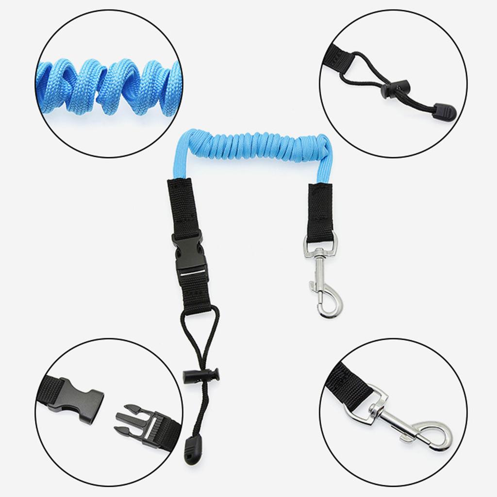 Kayak Paddle Leash Canoe Kayaking Paddle Leash Elastic Kayak Canoe Safety Coiled Paddleboard Leash Lanyard String Cord