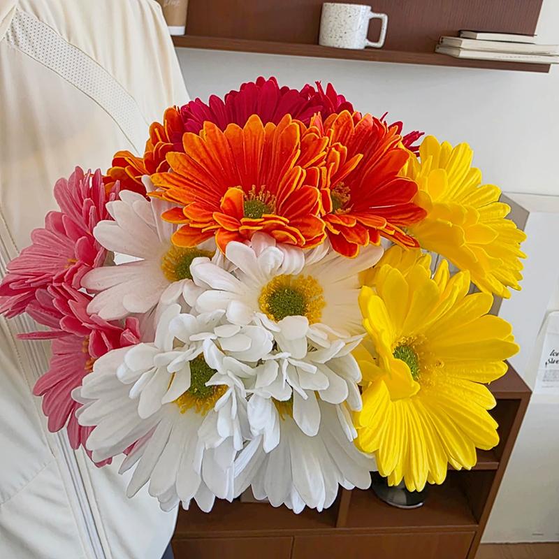 Artificial Chrysanthemum Flowers Silk Fake Sunflower Dining Tables Flower Arrangements Floral Ornament Living Rooms Home Decor