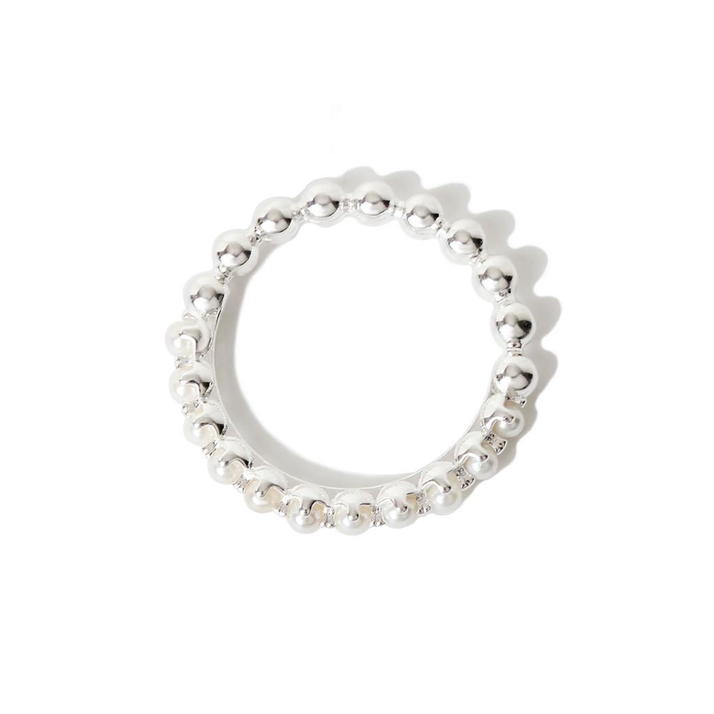 Mezmic Pearl Ball 925 Silver Ring