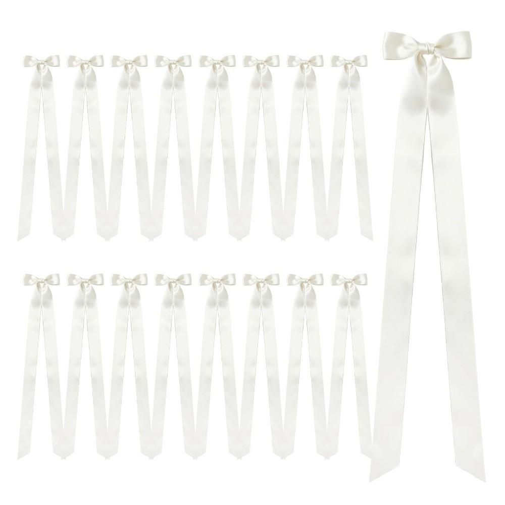 1/4 Sets Satin Bows Artificial Eucalyptus Chair Sashes Wedding Chair Decoration Party Decorations