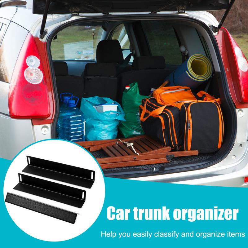 Trunk Organizer For Car Multipurpose Car Storage Organizer Blocks Cargo Divider Wool Carpet 3 Piece Blocks For Sedans Vehicles