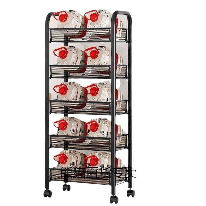 Multi-Layer Movable Kitchen Rack: Floor-Standing Storage Cart for Fruits & Vegetables