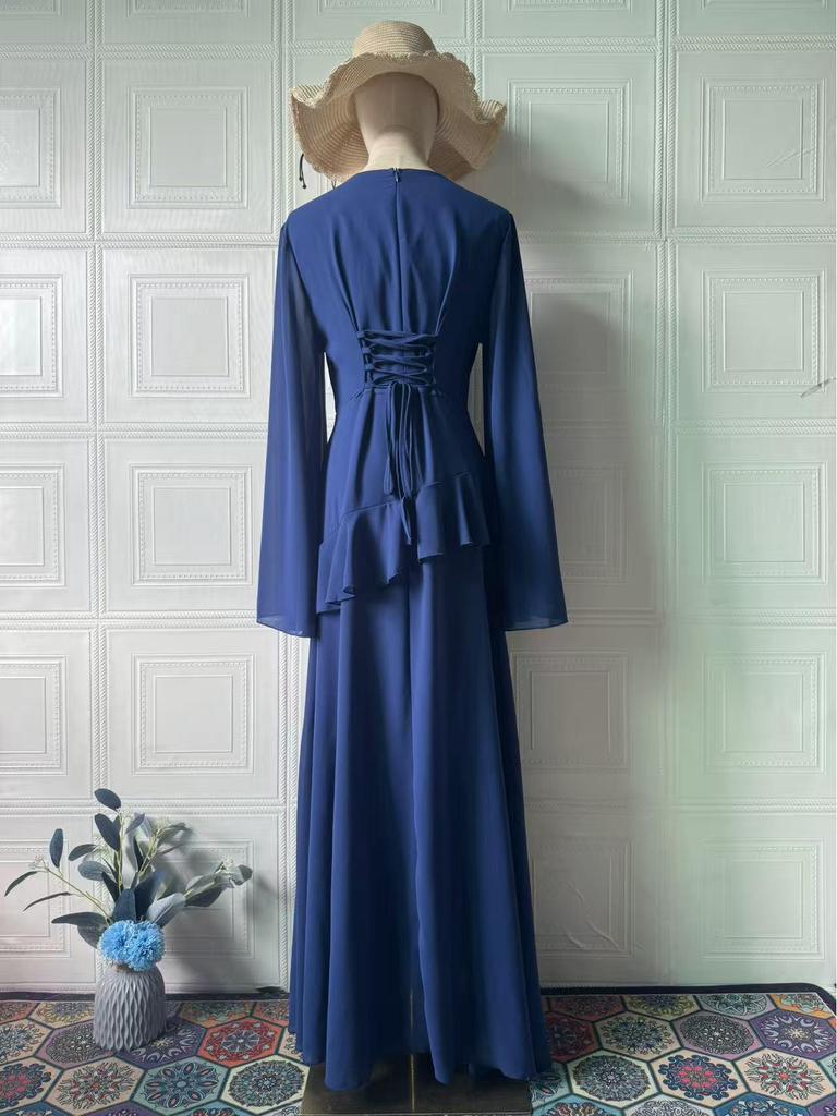 Elegant 2025 Autumn Long Sleeve Slim Fit Waist-cinching Dress for Women