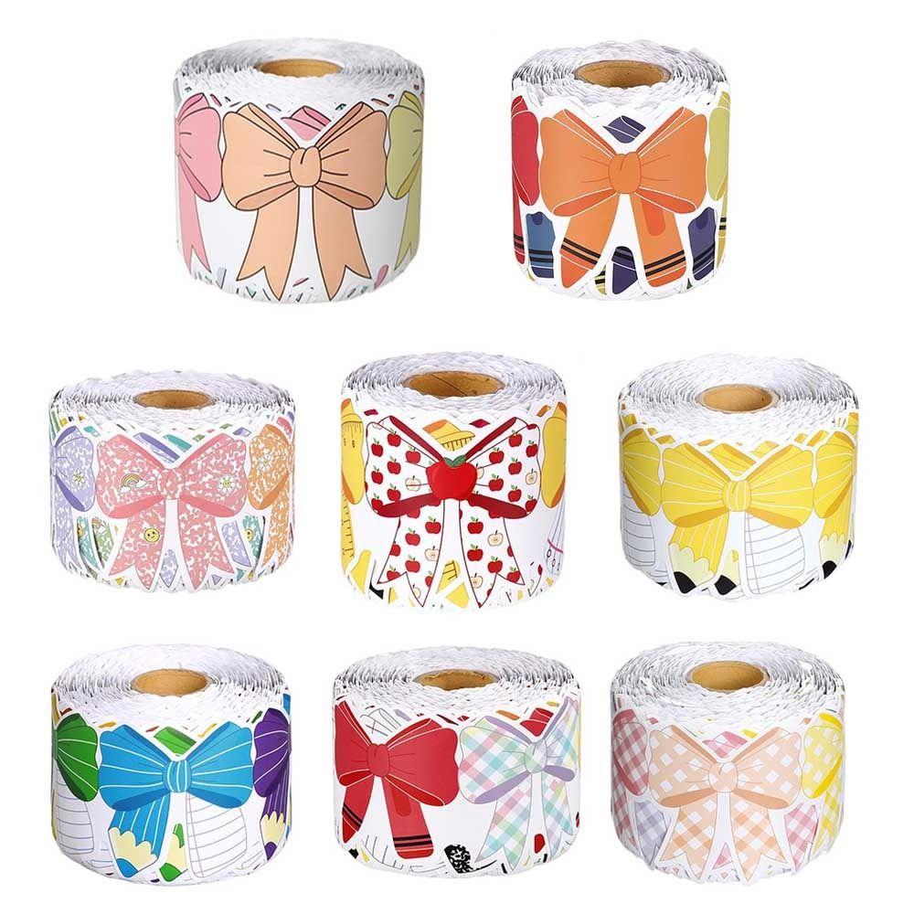 Self-Adhesive Bulletin Board Trim Colorful Bow Poster Border Stickers  for Classroom Decorations
