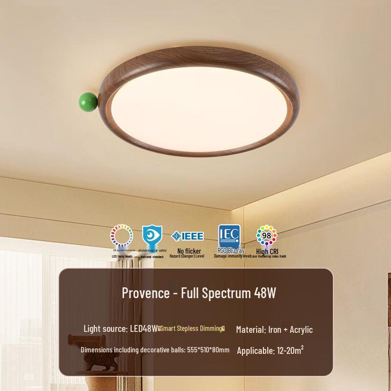 NVC Modern Retro Full Spectrum LED Eye-Protection Bedroom Ceiling Lamp