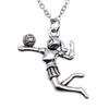 Volleyball Pendant Necklace Sports Athlete Lover Charm Jewelry 40cm Short Chain