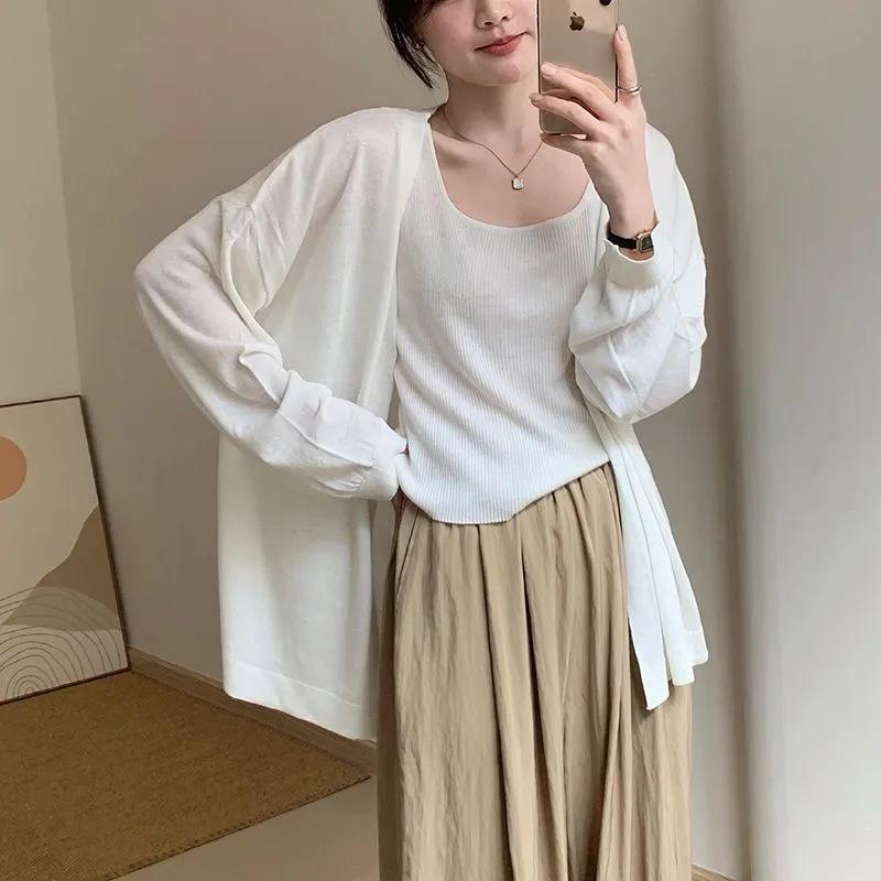 Summer Women s Casual Solid Long Sleeve Sheer Chiffon Cover Up S