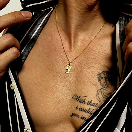 July Hawaiian Jewelry Number Necklace for Men and Women, Kaleikini Stainless Steel, 14K Yellow Gold Plated, Size 8, 40cm-45cm