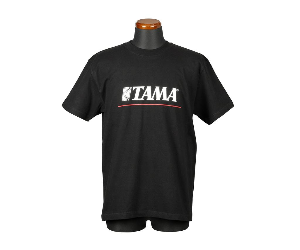 TAMA Logo Design Short Sleeve Black TAMT004M T-Shirt [Medium Size]