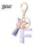 Comfortable To Carry Keychain Purple Series Pendant Sequins Star Initial Letter Charm Key