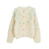 Women's Chunky Knit Crochet Pompom Cardigan Sweater Coat