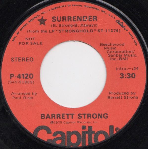 

7inch Record BARRETT STRONG - Surrender P4120 Capitol Records 1975 US Soul/Funk Used