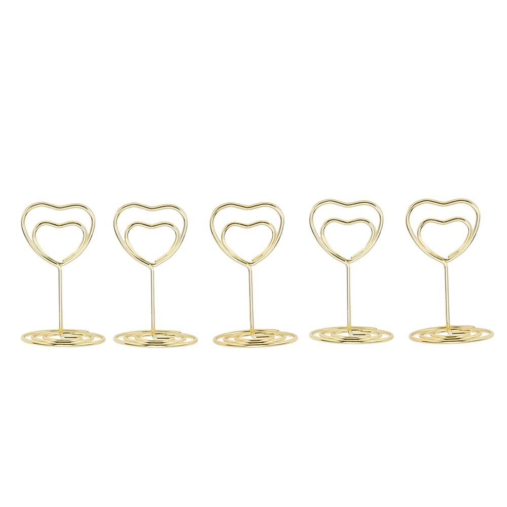 25PCS Sturdy Metal Table Number Stands Heart Shaped Name Card Clips  Valentine's Day Decor