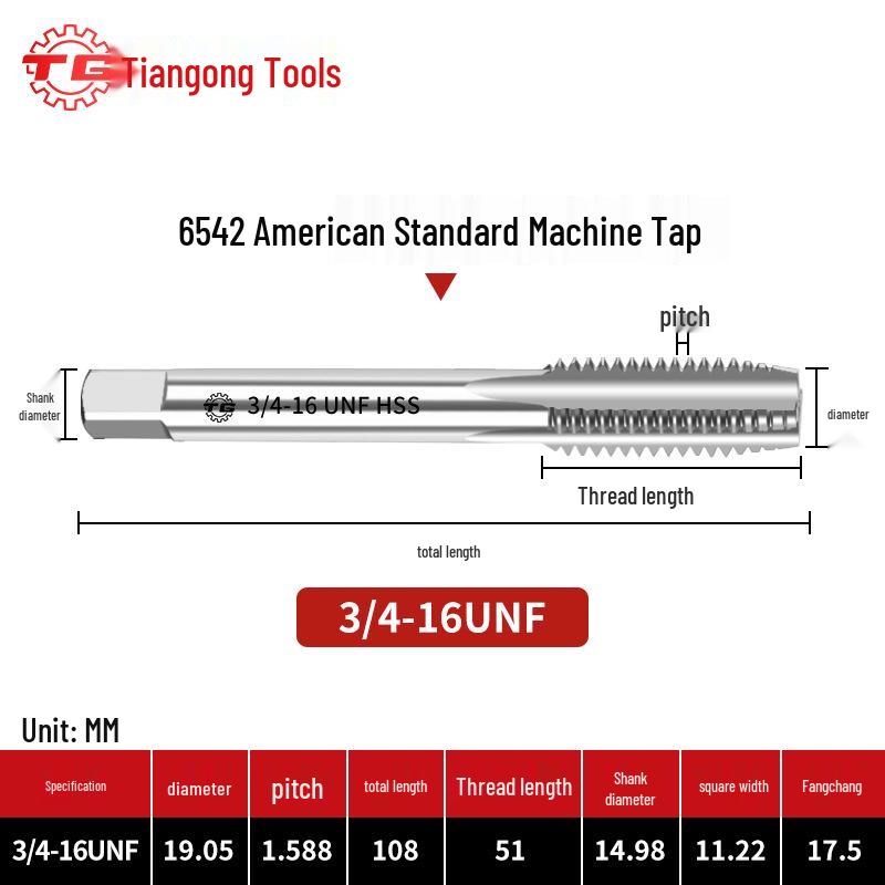 American Standard Stainless Steel Threading Taps 1/4-3/5/8 UNC/UNF