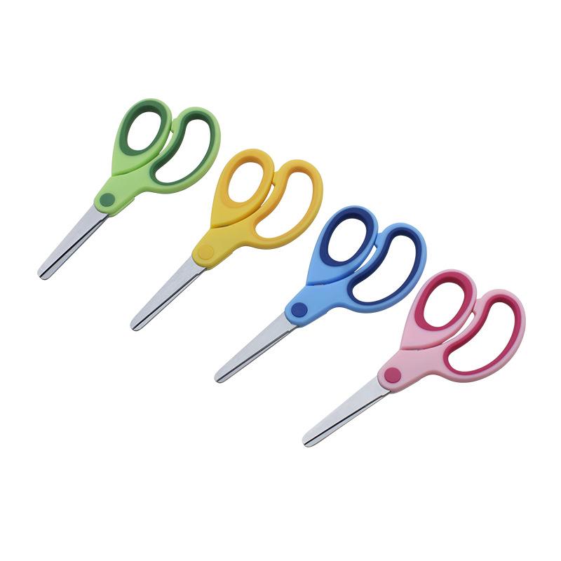 Safty Scissors For Kids Student DIY Paper Children's Left-handed Scissors Scissors With Sleeve Cutting Tool Stationery