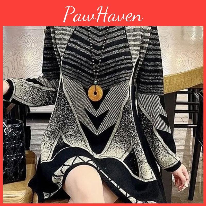Casual Silk Fashion Geometric Bright Sweaters Autumn Winter Long Sleeve Female Clothing Round Neck Korean Midi Knitted Jumpers