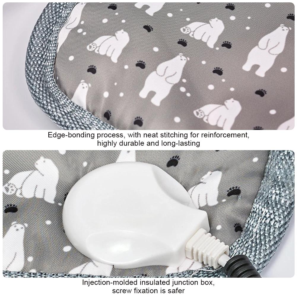 30-50°C Waterproof Adjustable Electric Blanket Pet Heating Pad With Timer Anti-bite Tube  Cat Dog Heated MatSleeping Supplies