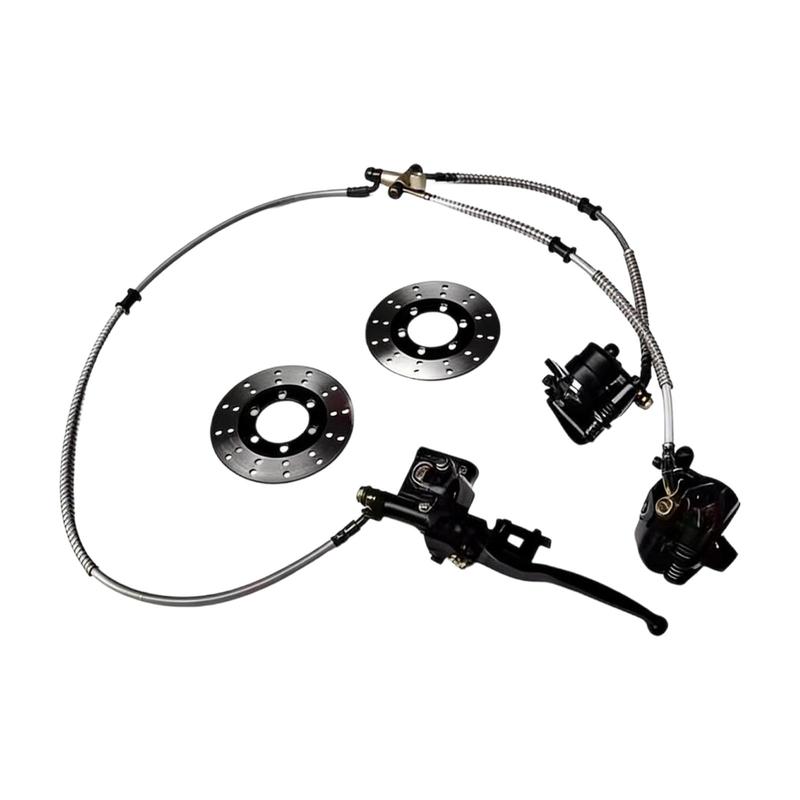 Left Hand Front Brake Master Cylinder Caliper Kit with 130mm Brake Discs Go Kart Brake Kit