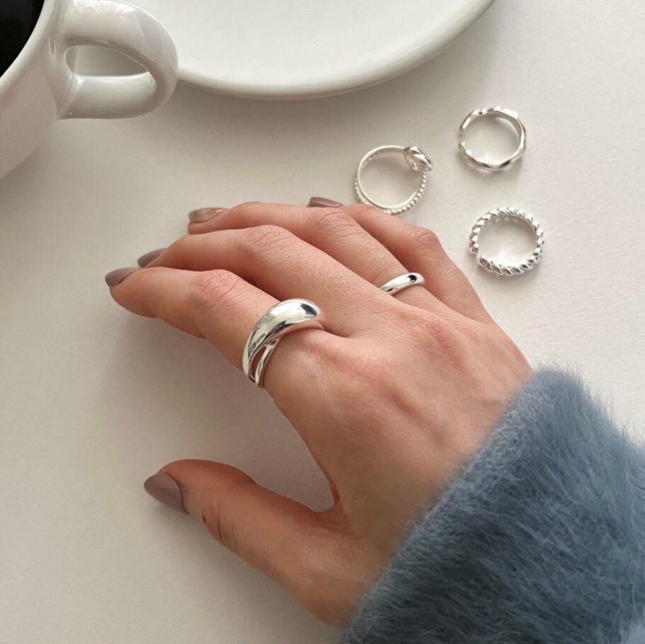 Panjbj Copper Wide Smooth Ring For Women Girl Irregular Simple Fashion Adjustable Jewelry Gift Dropshipping