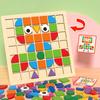 Holz Geometrisches Mosaik Puzzle Montessori STEM Lernspielzeug Ungiftiges Natürliches Holz Form Zuordnung Blöcke Für Kinder Alter 3-6
