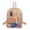 Schoolbag1011 New Backpack Female Transparent Backpack Large Capacity College Backpack Pu Backpack Pain Bag Bar Pain Bag