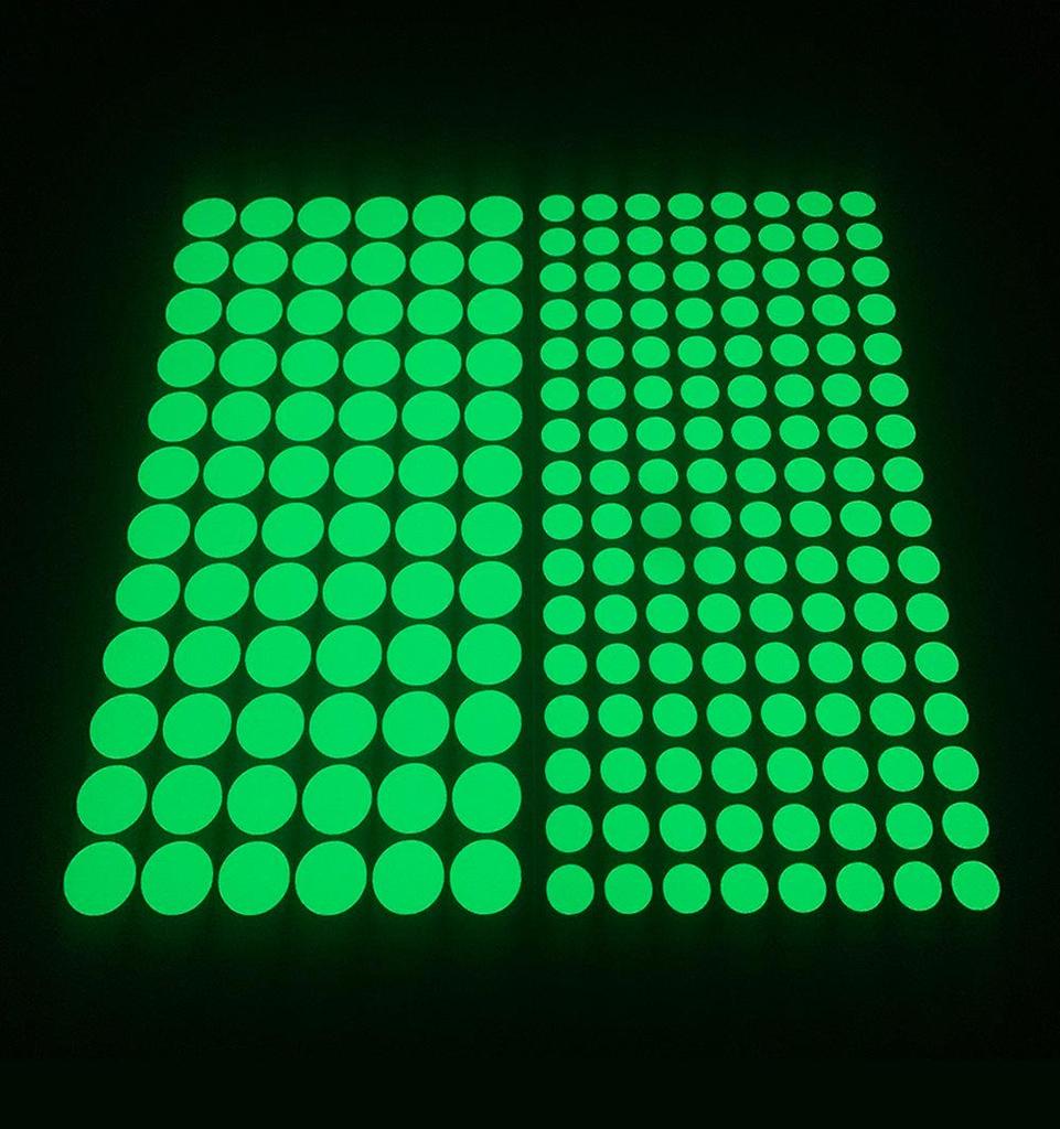 Leuchtende Punkt Wandaufkleber: 392 Fluoreszierende, Selbstklebende Sticker zur Dekoration von Kinderzimmern und für DIY-Projekte