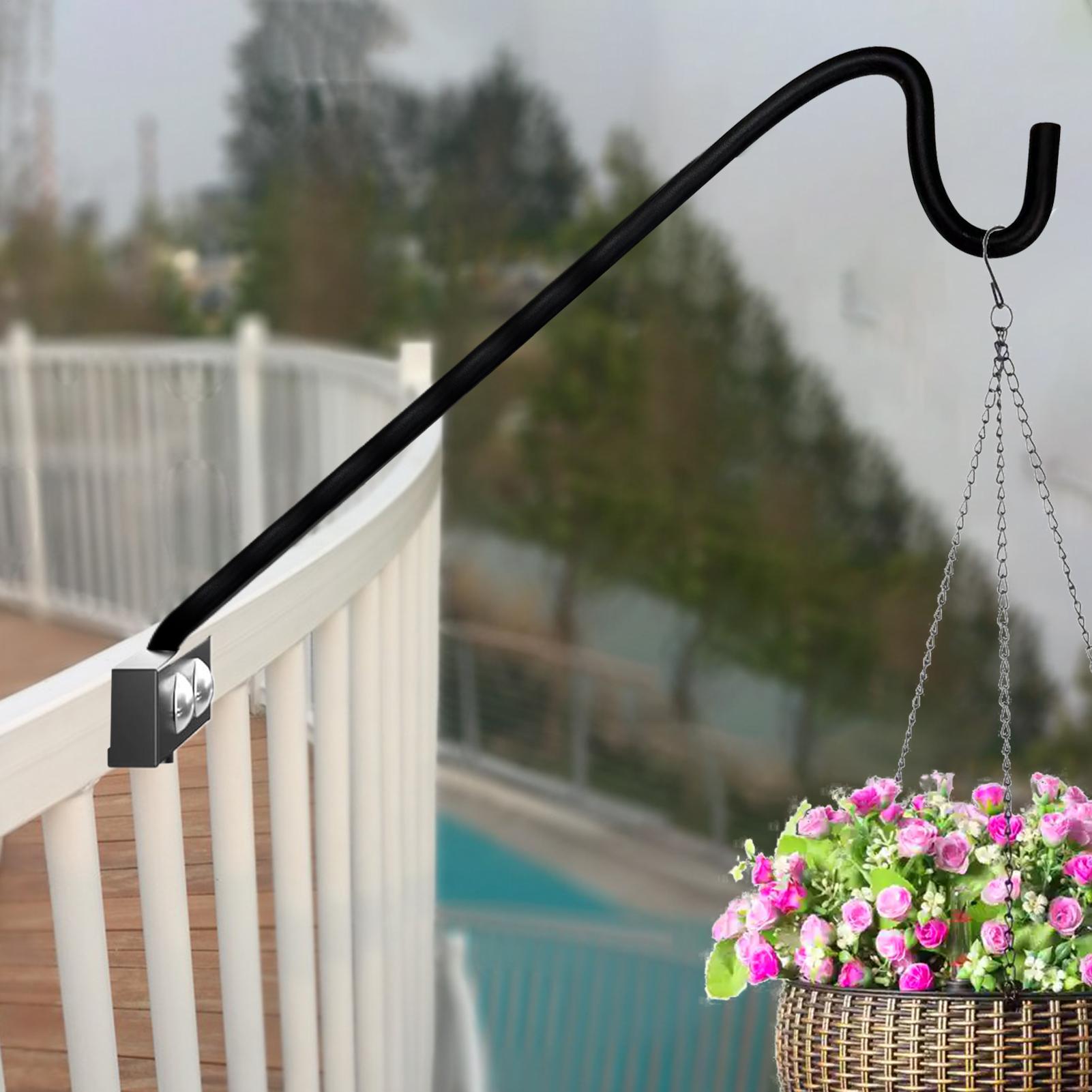 Heavy Duty Bird Feeder Pole Rotatable Planter Hook for Railing Multifunctional Swivel Planter and Feeder Hanger for Patio Garden China Mainland