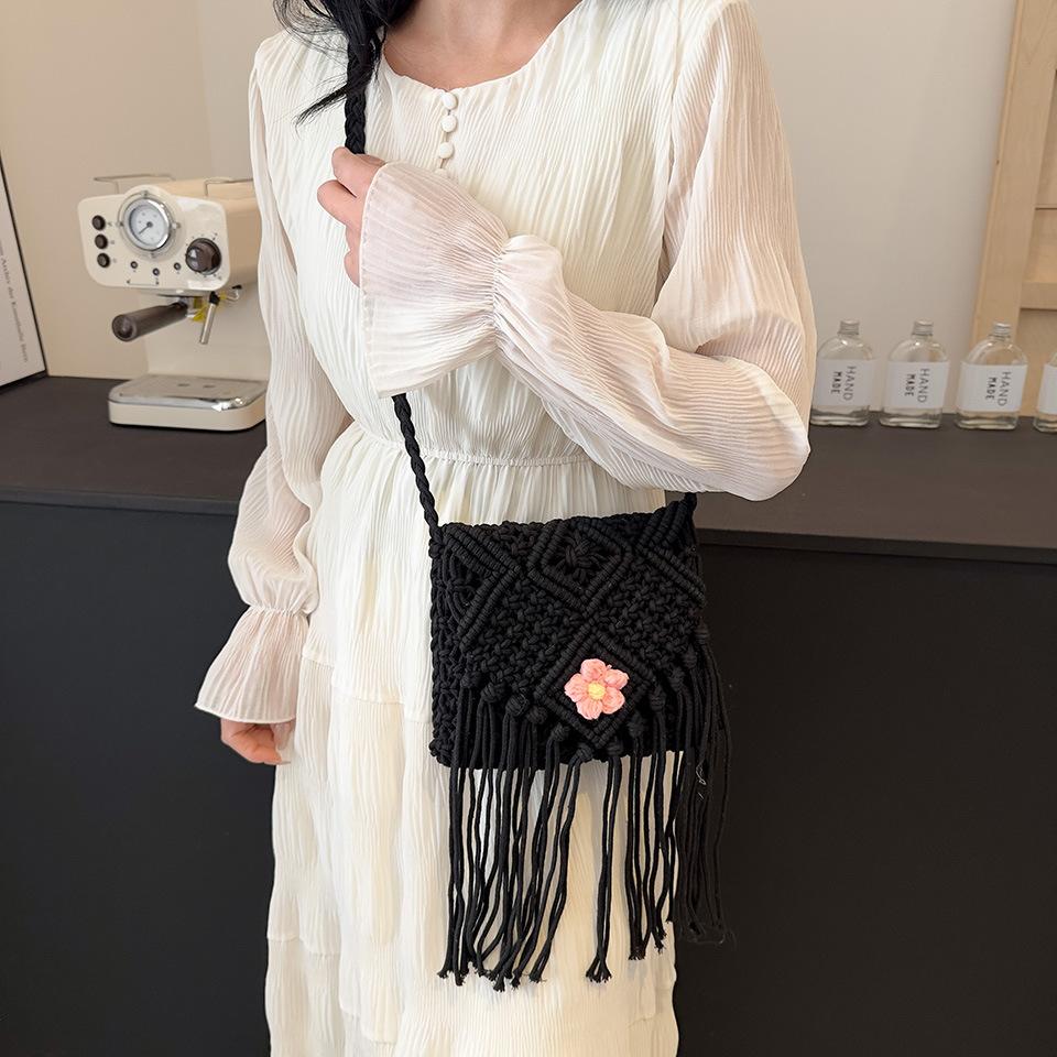 Богемная бахрома плетеная сумка женская 2024 новая интернет знаменитость сумка через — фото 13