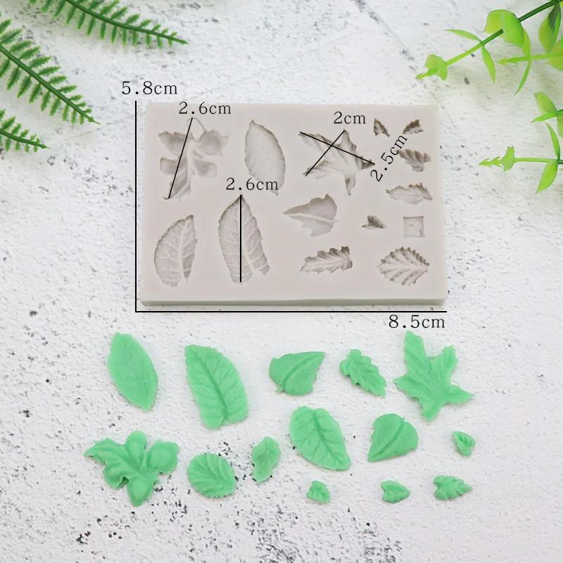 

Формы из силиконовой смолы, новогодние листья, форма для помадки, инструменты для украшения торта, кондитерские изделия, кухонные принадлежности для выпечки