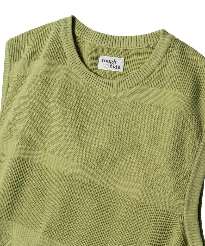 Roughside Crewneck Knit Vest Avocado